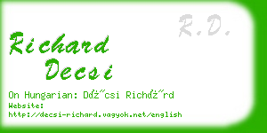 richard decsi business card